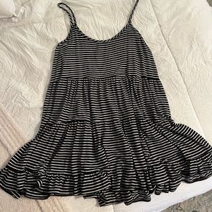 black and white stripped dress